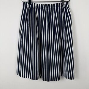 J.Crew Mercantile Navy White Striped Skirt Nautical Pull On Midi Casual
